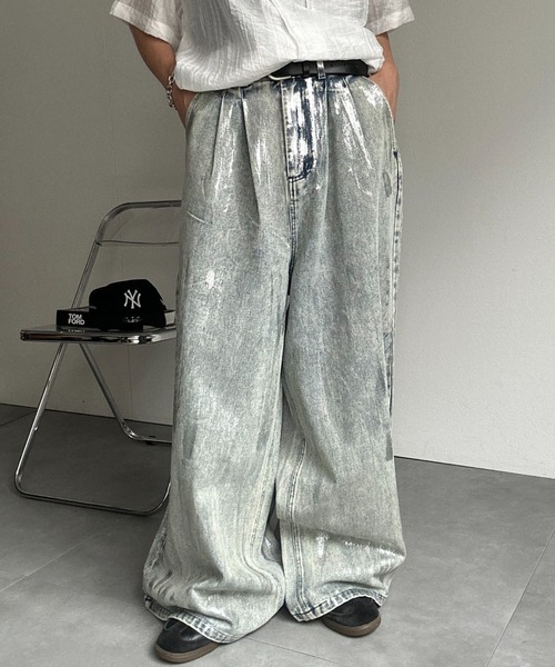 MAISON SPECIAL キラキラ箔プリントデニム 38 MAISON SPECIAL - 【残り