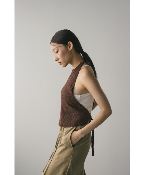 STYLEMIXER(スタイルミキサー)の「ホルターパイルニットトップ(ニット/セーター・レディース・グリーン/ブラウン・FREE)」の9枚目の写真