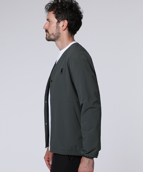 【極美品】サイコバニー　チンストラップ　ウール　ジャケット　ネイビー　XL セール】ナイロン カーディガンジャケット（ノーカラージャケット