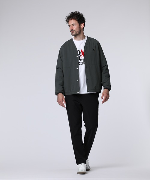 【極美品】サイコバニー　チンストラップ　ウール　ジャケット　ネイビー　XL ビックサイズ！ サイコバニー 肉厚 カウチン ジップアップ ネイビー XL