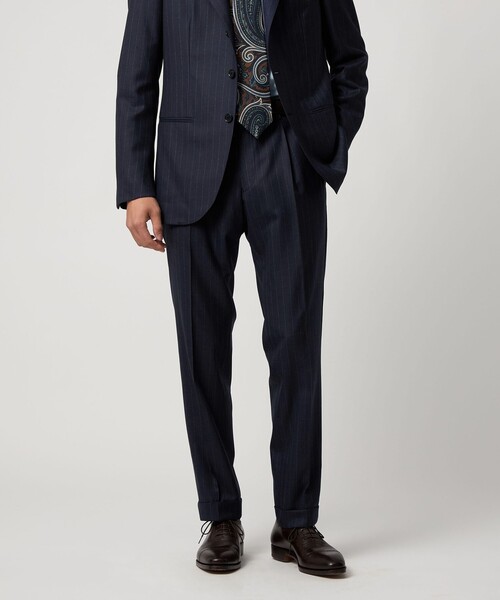 UNITED ARROWS スーツセット 130 シャークスキン ストライプ シングル3B スーツ S‐MODEL ヨコストレッチ