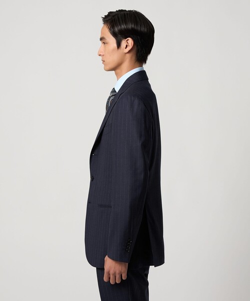 シャークスキン ストライプ シングル3B スーツ S‐MODEL ヨコストレッチ