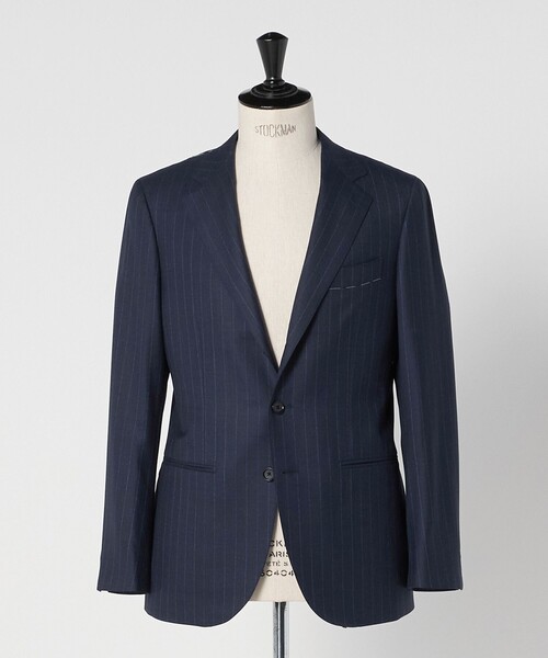 シャークスキン ストライプ シングル3B スーツ S‐MODEL ヨコストレッチ