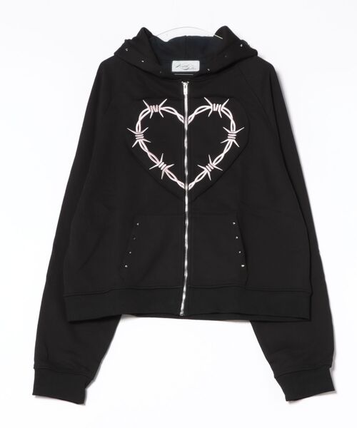 a*.様 Tattoo Hearts ブラック パーカー Sサイズ Heart Tattoo パーカー Heart Stitch Studded Hoodie / ハートステッチ