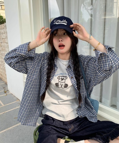 Sibra（シブラ）の「ゆるっと羽織れる、選べる3柄チェックシャツ（シャツ/ブラウス・レディース・グリーン/ブルー・M）」の17枚目の写真