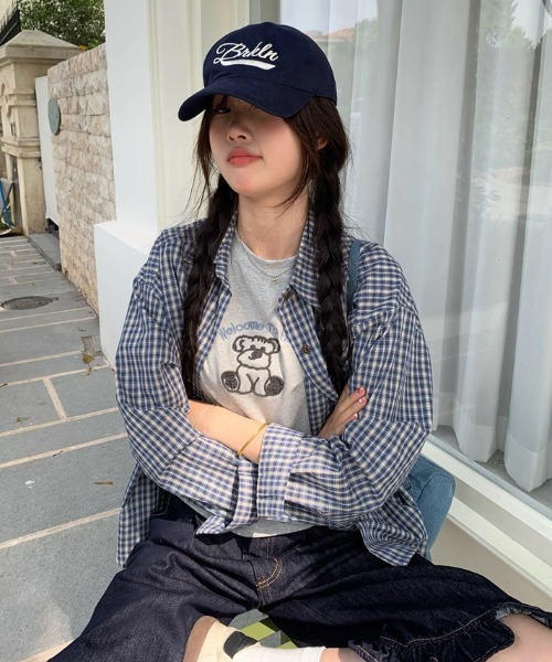 Sibra（シブラ）の「ゆるっと羽織れる、選べる3柄チェックシャツ（シャツ/ブラウス・レディース・グリーン/ブルー・M）」の15枚目の写真