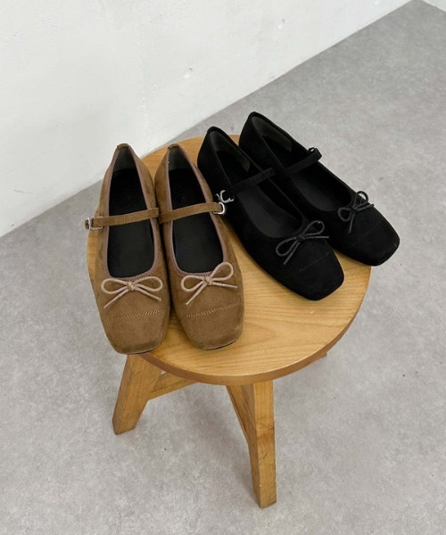 archives（アルシーヴ）の「スウェードバレエシューズ（バレエシューズ・レディース・ブラック/キャメル・MEDIUM/LARGE）」の3枚目の写真