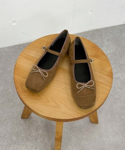 archives（アルシーヴ）の「スウェードバレエシューズ（バレエシューズ・レディース・ブラック/キャメル・MEDIUM/LARGE）」の4枚目の写真