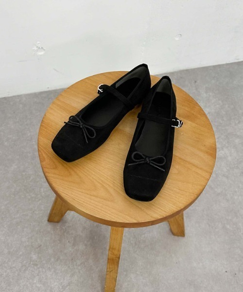 archives（アルシーヴ）の「スウェードバレエシューズ（バレエシューズ・レディース・ブラック/キャメル・MEDIUM/LARGE）」の5枚目の写真