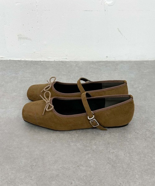 archives（アルシーヴ）の「スウェードバレエシューズ（バレエシューズ・レディース・ブラック/キャメル・MEDIUM/LARGE）」の7枚目の写真