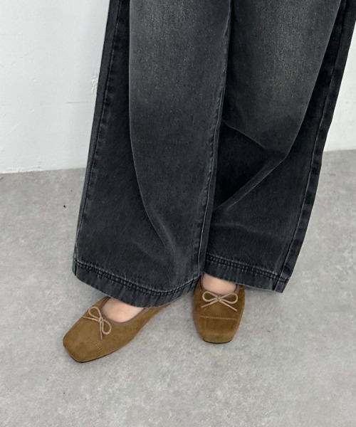 archives（アルシーヴ）の「スウェードバレエシューズ（バレエシューズ・レディース・ブラック/キャメル・MEDIUM/LARGE）」の12枚目の写真