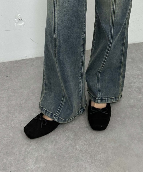 archives（アルシーヴ）の「スウェードバレエシューズ（バレエシューズ・レディース・ブラック/キャメル・MEDIUM/LARGE）」の17枚目の写真