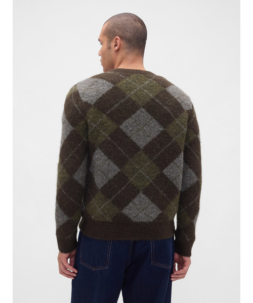 セール】ブラッシュド アーガイルセーター（ニット/セーター