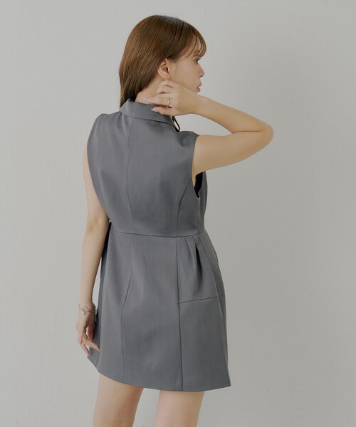 Chico（チコ）の「【SALON by Chico】ボンディングボリュームフレアスーツミニワンピース（ワンピース・レディース・ブラック/グレー・FREE）」の9枚目の写真