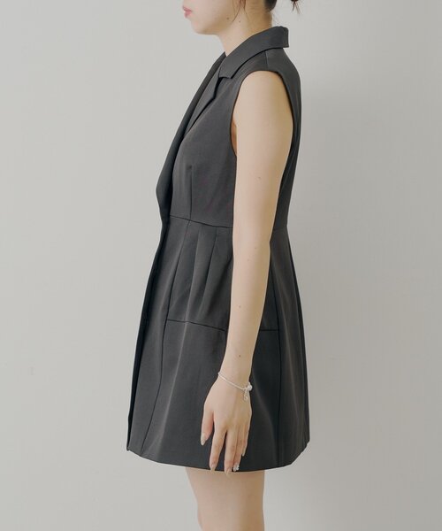 SALON by Chico】ボンディングボリュームフレアスーツミニワンピース