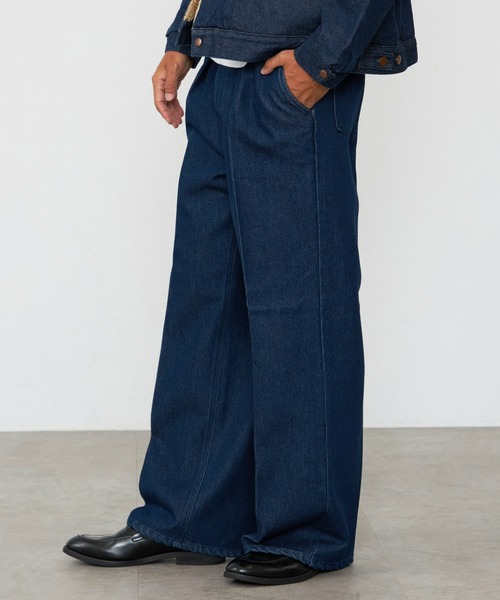 Lee(リー)の「Lee/リー【NEW】WRANCHER WIDE DENIM/ランチャーフレアーワイドデニム/センタープレス入りデニム/ワイドデニムパンツ(デニムパンツ・メンズ・ブルー/インディゴブルー・MEDIUM/LARGE/SMALL/X-LARGE)」の5枚目の写真