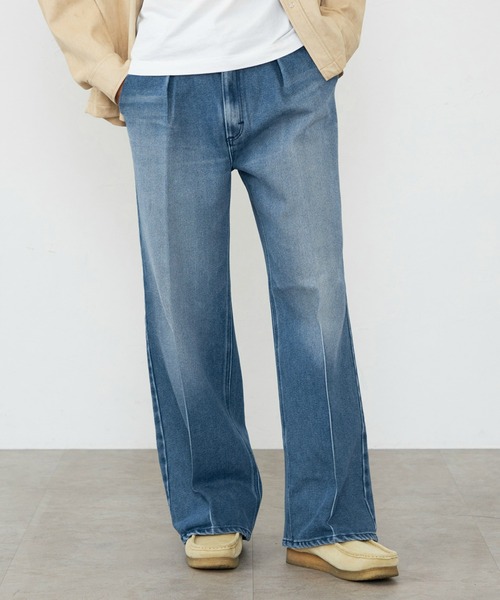 Lee(リー)の「Lee/リー【NEW】WRANCHER WIDE DENIM/ランチャーフレアーワイドデニム/センタープレス入りデニム/ワイドデニムパンツ(デニムパンツ・メンズ・ブルー/インディゴブルー・MEDIUM/LARGE/SMALL/X-LARGE)」の6枚目の写真