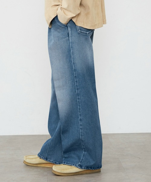 Lee(リー)の「Lee/リー【NEW】WRANCHER WIDE DENIM/ランチャーフレアーワイドデニム/センタープレス入りデニム/ワイドデニムパンツ(デニムパンツ・メンズ・ブルー/インディゴブルー・MEDIUM/LARGE/SMALL/X-LARGE)」の7枚目の写真