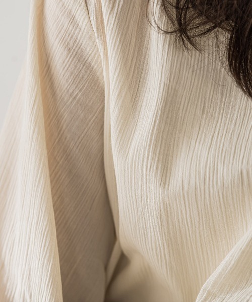 MAYSON GREY（メイソングレイ）の「【WEB限定】バンドカラー楊柳7分袖シャツ≪洗濯機で洗える≫（シャツ/ブラウス・レディース・ベージュ/ホワイト/グリーン/ブラック・M）」の20枚目の写真