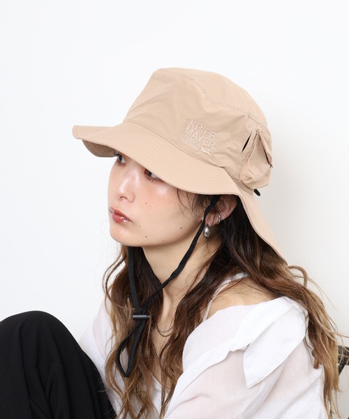 KRIFF MAYER（クリフメイヤー）の「KRIFF MAYER 撥水加工 吸汗速乾 裏地メッシュ アドベンチャー ハット帽子 男女兼用（ハット・メンズ・ベージュ/ダークグリーン/ブラック・FREE）」の22枚目の写真