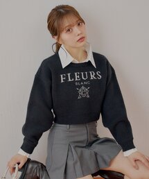 Chico | 【ZOZO限定/REVIVAL】襟取り外しロゴジャガードショートニット(ニット/セーター)