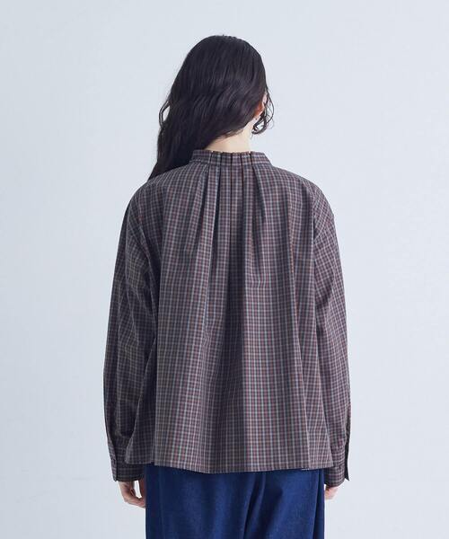 conges payes ADIEU TRISTESSE(コンジェ ペイエ アデュートリステス)の「◆タックフリルブラウス(シャツ/ブラウス・レディース・オフホワイト/チャコールグレー/チェック・38)」の20枚目の写真