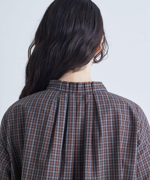 conges payes ADIEU TRISTESSE(コンジェ ペイエ アデュートリステス)の「◆タックフリルブラウス(シャツ/ブラウス・レディース・オフホワイト/チャコールグレー/チェック・38)」の18枚目の写真