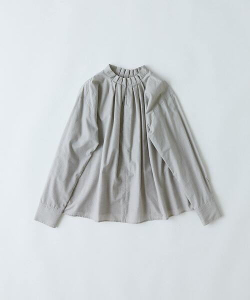 conges payes ADIEU TRISTESSE(コンジェ ペイエ アデュートリステス)の「◆タックフリルブラウス(シャツ/ブラウス・レディース・オフホワイト/チャコールグレー/チェック・38)」の4枚目の写真