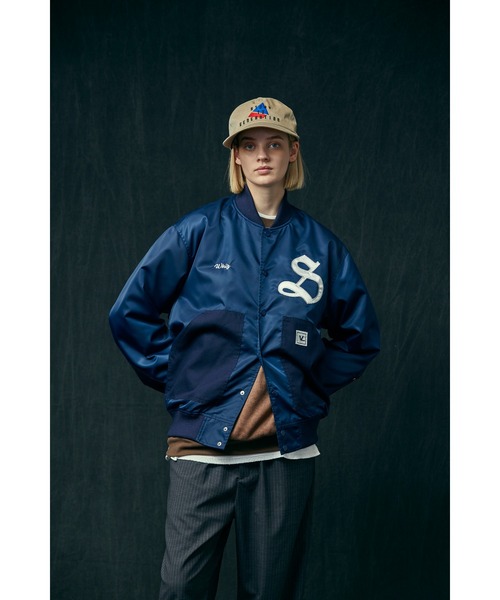 WHIZLIMITED（ウィズリミテッド）の「SEASON JACKET（スタジャン・メンズ・グリーン/ネイビー・MEDIUM/LARGE）」の2枚目の写真