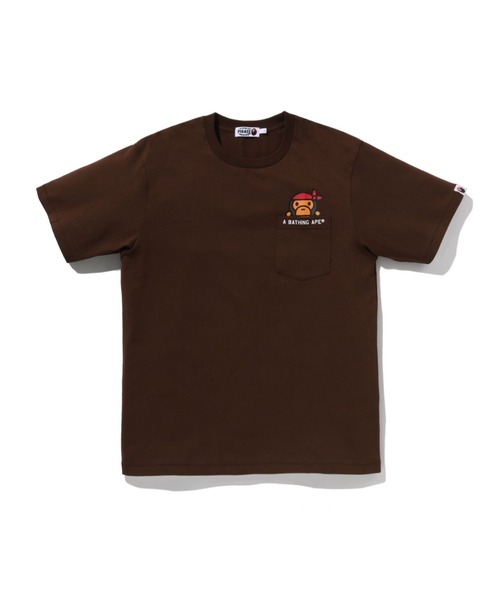A BATHING APE(アベイシングエイプ)の「PIRATE MILO POCKET TEE(Tシャツ/カットソー・メンズ・ブラック/ホワイト/ブラウン・XX-LARGE/SMALL/MEDIUM/X-LARGE/LARGE)」の1枚目の写真