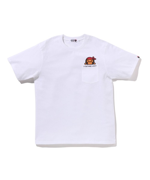 A BATHING APE(アベイシングエイプ)の「PIRATE MILO POCKET TEE(Tシャツ/カットソー・メンズ・ブラック/ホワイト/ブラウン・XX-LARGE/SMALL/MEDIUM/X-LARGE/LARGE)」の2枚目の写真