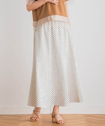 【WEB限定】サッカードットプリントスカート≪手洗い可能≫