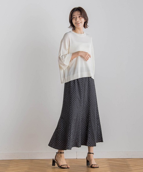 Droite lautreamont(ドロワットロートレアモン)の「【WEB限定】サッカードットプリントスカート≪手洗い可能≫(スカート・レディース・ブラック/オフホワイト・M)」の14枚目の写真