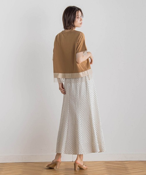 Droite lautreamont(ドロワットロートレアモン)の「【WEB限定】サッカードットプリントスカート≪手洗い可能≫(スカート・レディース・ブラック/オフホワイト・M)」の9枚目の写真