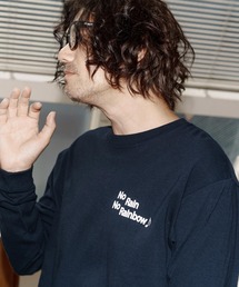 No Rain No Rainbow（ノーレインノーレインボー）の「mlt5393-logo printed long sleeve T-shirt ロングスリーブカットソー(NR25W-28)（Tシャツ/カットソー）」