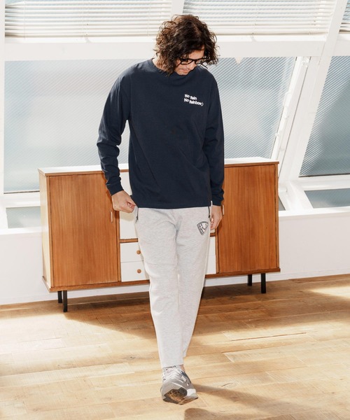 No Rain No Rainbow(ノーレインノーレインボー)の「mlt5393-logo printed long sleeve T-shirt ロングスリーブカットソー(NR25W-28)(Tシャツ/カットソー・メンズ・ホワイト/ブラック/ネイビー・S/M/L/XL)」の13枚目の写真