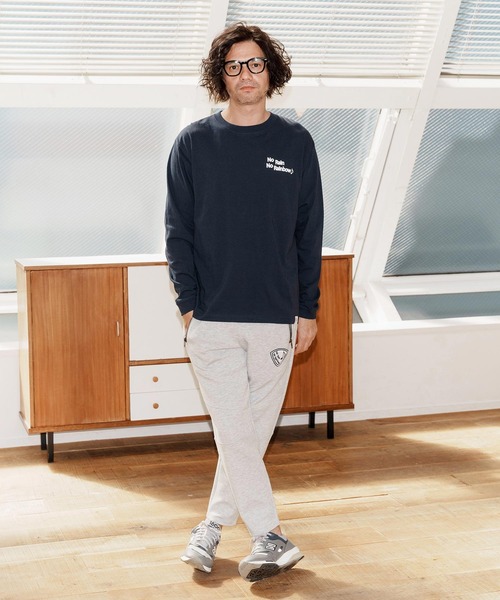 No Rain No Rainbow(ノーレインノーレインボー)の「mlt5393-logo printed long sleeve T-shirt ロングスリーブカットソー(NR25W-28)(Tシャツ/カットソー・メンズ・ホワイト/ブラック/ネイビー・S/M/L/XL)」の14枚目の写真