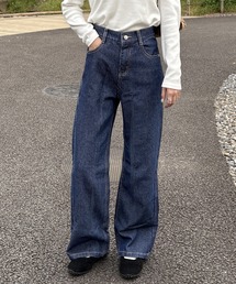 CHAN ME | ストライプストレートワイドデニムパンツ(デニムパンツ)