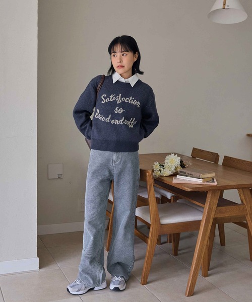 CHAN ME（チャンミ）の「ストライプストレートワイドデニムパンツ（デニムパンツ・レディース・ブラック/インディゴブルー/ブルー系その他・LARGE/MEDIUM/SMALL）」の20枚目の写真