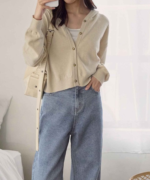 CHAN ME（チャンミ）の「ストライプストレートワイドデニムパンツ（デニムパンツ・レディース・ブラック/インディゴブルー/ブルー系その他・LARGE/MEDIUM/SMALL）」の15枚目の写真