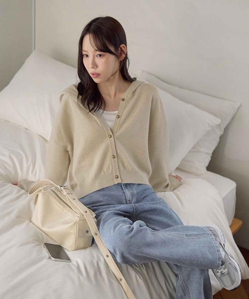 CHAN ME（チャンミ）の「ストライプストレートワイドデニムパンツ（デニムパンツ・レディース・ブラック/インディゴブルー/ブルー系その他・LARGE/MEDIUM/SMALL）」の16枚目の写真