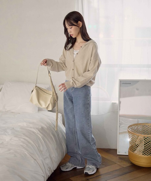 CHAN ME（チャンミ）の「ストライプストレートワイドデニムパンツ（デニムパンツ・レディース・ブラック/インディゴブルー/ブルー系その他・LARGE/MEDIUM/SMALL）」の17枚目の写真