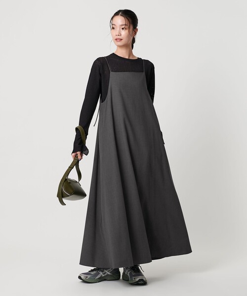 ビューティー＆ユース ユナイテッドアローズ（BEAUTY&YOUTH）/ポリエステルレーヨンブレンド フレア キャミソールワンピース セール】ポリエステルレーヨンブレンド フレア キャミソールワンピース