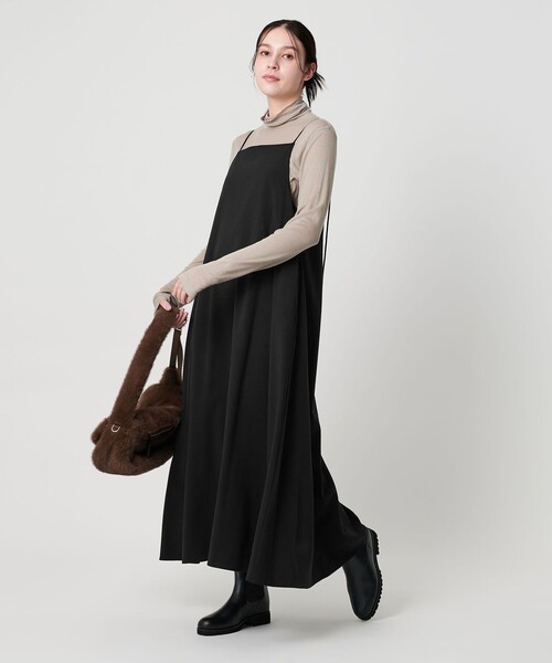 セール】ポリエステルレーヨンブレンド フレア キャミソールワンピース