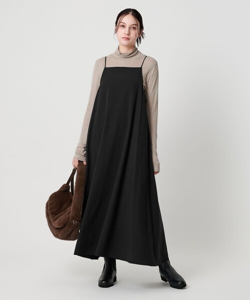 BEAUTY&YOUTH UNITED ARROWS(ビューティーアンドユースユナイテッドアローズ)の「ポリエステルレーヨンブレンド フレア キャミソールワンピース(ワンピース・レディース・ブラック/ダークグレー・M/XS/S)」の14枚目の写真