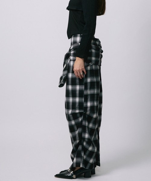 led.tokyo（レッドトウキョウ）の「【led.tokyo】DRAPE LONG SKIRT/ドレープロングスカート（スカート・レディース・ブラック/チェック・FREE）」の16枚目の写真