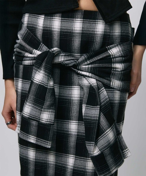 led.tokyo（レッドトウキョウ）の「【led.tokyo】DRAPE LONG SKIRT/ドレープロングスカート（スカート・レディース・ブラック/チェック・FREE）」の18枚目の写真