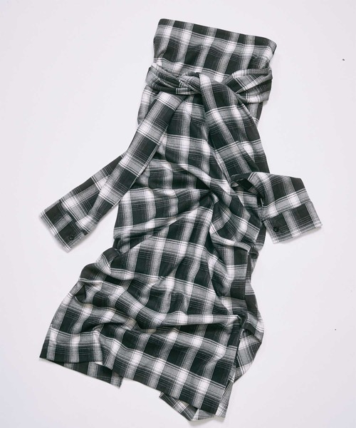 led.tokyo（レッドトウキョウ）の「【led.tokyo】DRAPE LONG SKIRT/ドレープロングスカート（スカート・レディース・ブラック/チェック・FREE）」の22枚目の写真