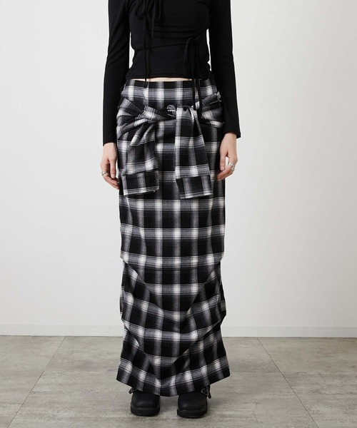 セール】【led.tokyo】DRAPE LONG SKIRT/ドレープロングスカート