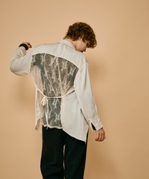 バック」に該当するシャツ/ブラウス（リボン / サテン